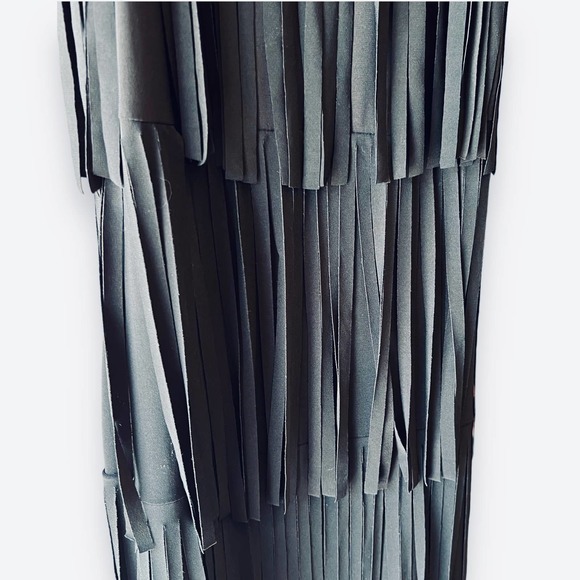 Black Layered Fringe Bodycon Dress - Picture 3 of 8